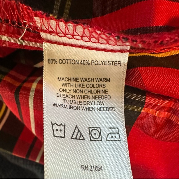 Foxcroft Skylar Stewart Plaid 3/4 Length Sleeve Blouse - Picture 11 of 12